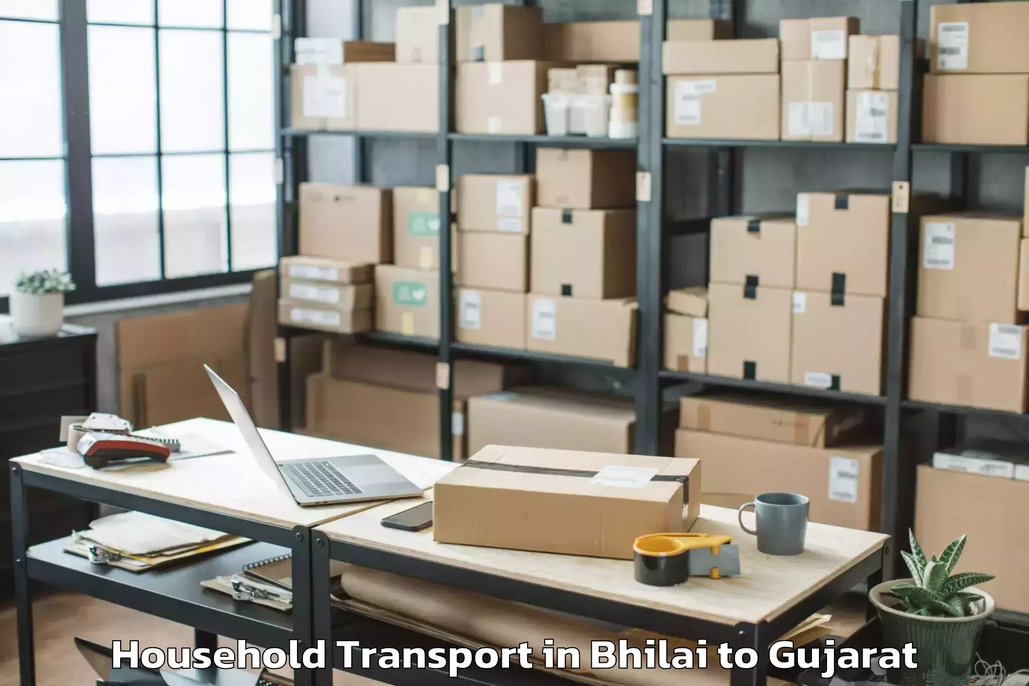 Book Bhilai to Jhagadia Household Transport Online